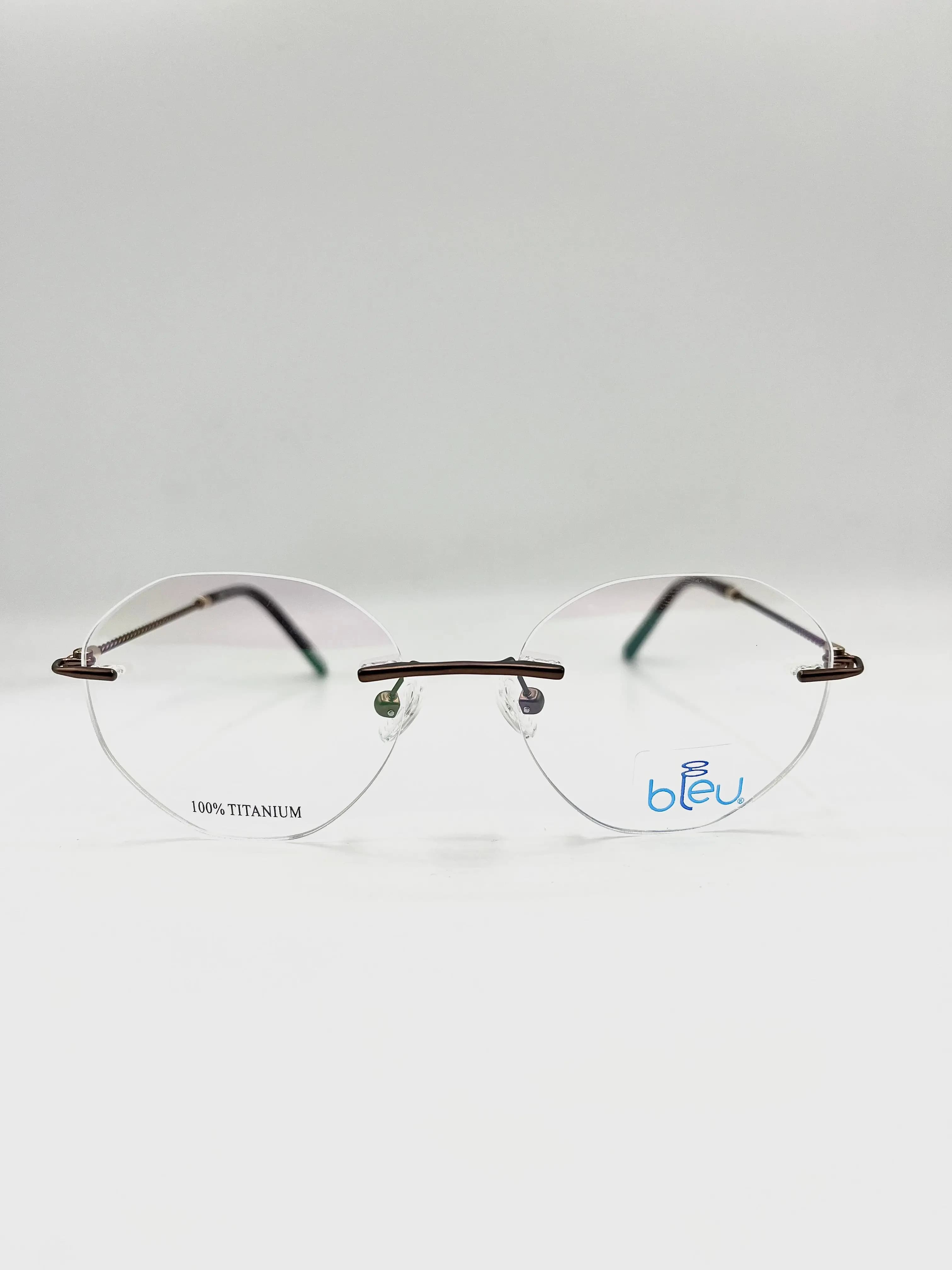 Bleu 8087, Geometric in Gold/Dark Brown